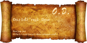 Oszlányi Dea névjegykártya
